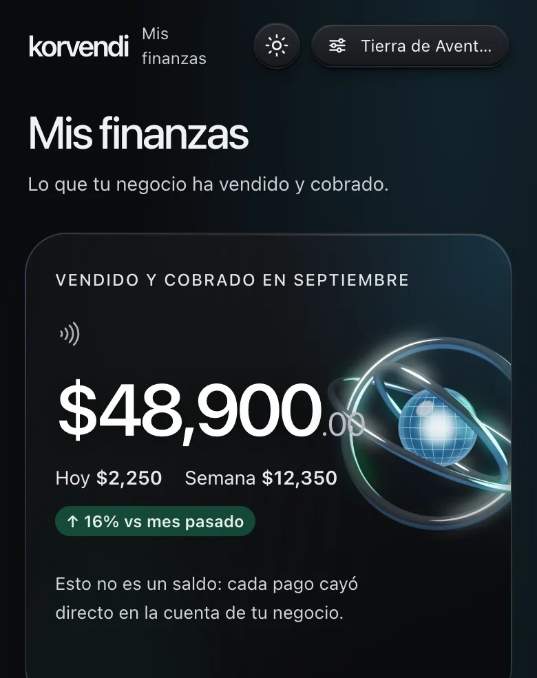 Mis finanzas en el panel de Korvendi